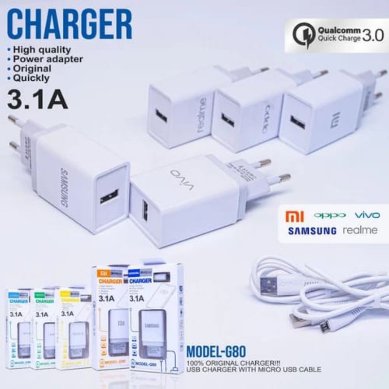 Charger Branded G80 3A Qualcom