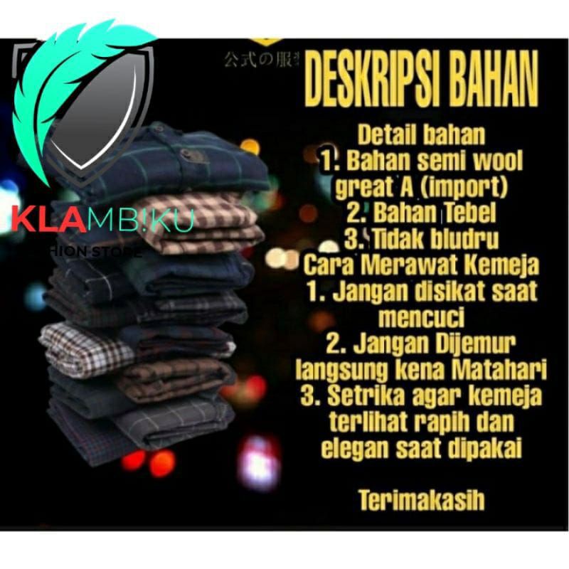 Kemeja Flannel Pria Kmeja Flanel Pria Lengan Panjang Hem Planel Baju Kotak Kotak Bahan Woll Import