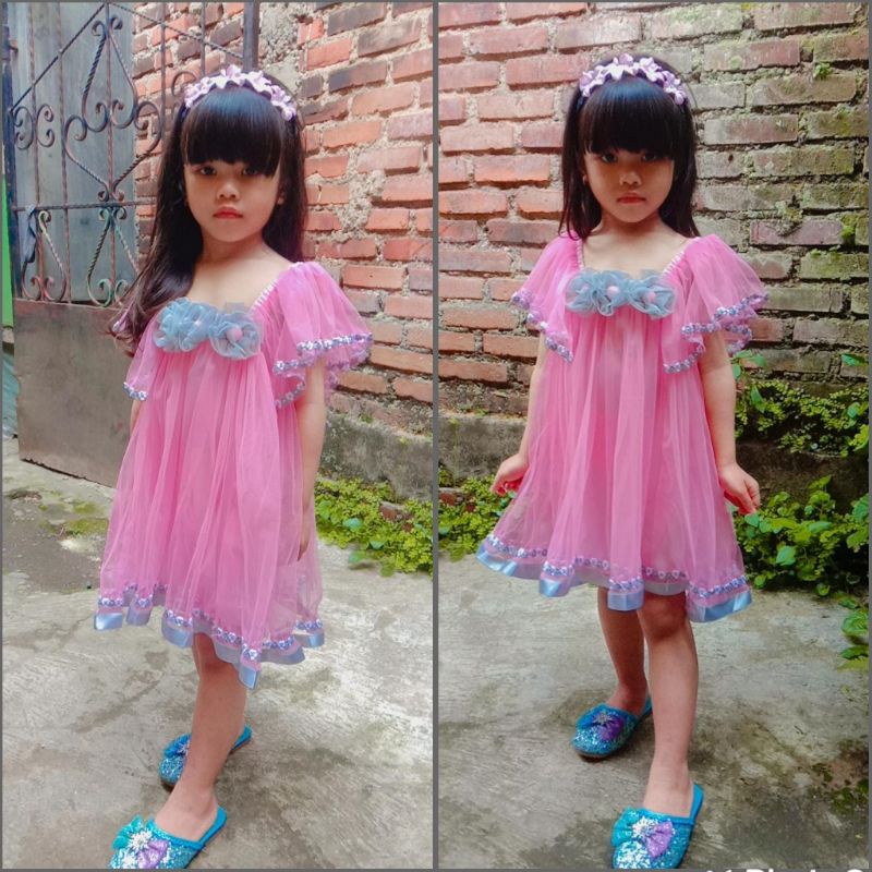 DRES ANAK PEREMPUAN / DRES ANAK RENDA BUNGA