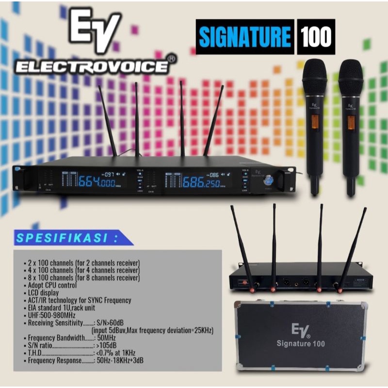 MICROPHONE - MIC WIRELESS ELECTROVOICE SIGNATURE 100 UHF MULTICHANNEL DUAL HANDLE ORIGINAL