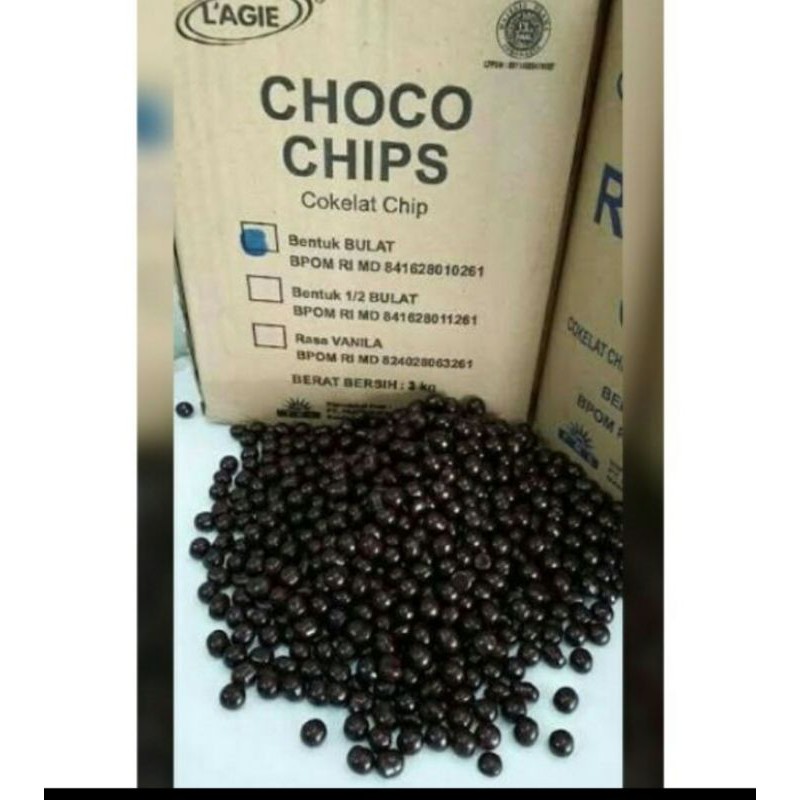 

CHOCOCHIPS LAGIE 1/2 BULAT repack 250Gr
