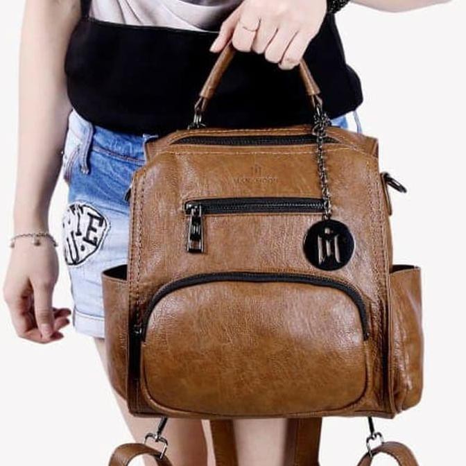 Tas Manamoon Ladies Backpack 2915 Original Brand - Hitam