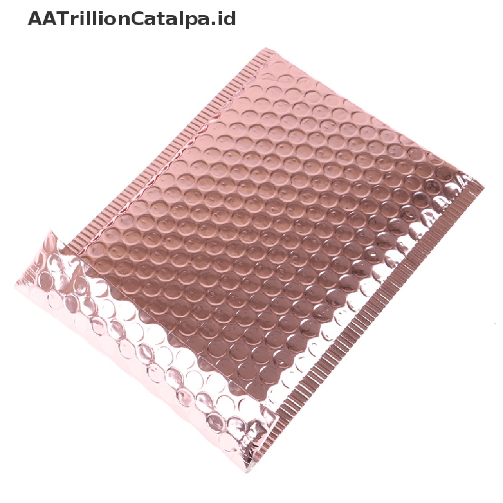 (AATrillionCatalpa) 10pcs Amplop Bubble Ukuran 15x20 + 4cm Warna Rose Gold Untuk Hadiah