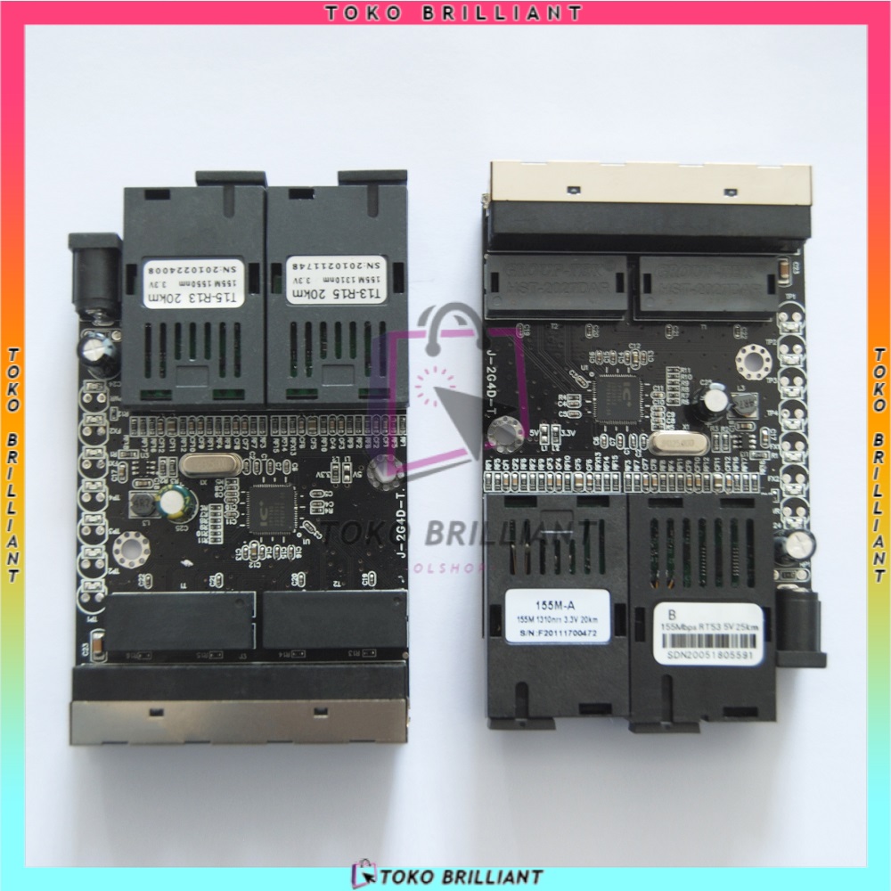 [BISA COD] 10/100Mbps 2 SC 4 RJ45 Ethernet Fiber Switch Single Mode Fiber Port PCB-5