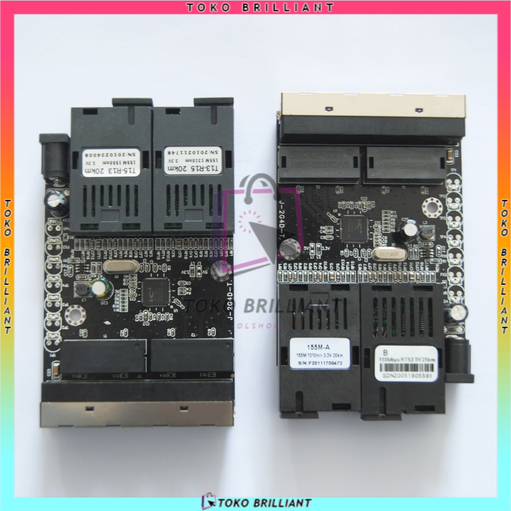 [BISA COD] 10/100Mbps 2 SC 4 RJ45 Ethernet Fiber Switch Single Mode Fiber Port PCB