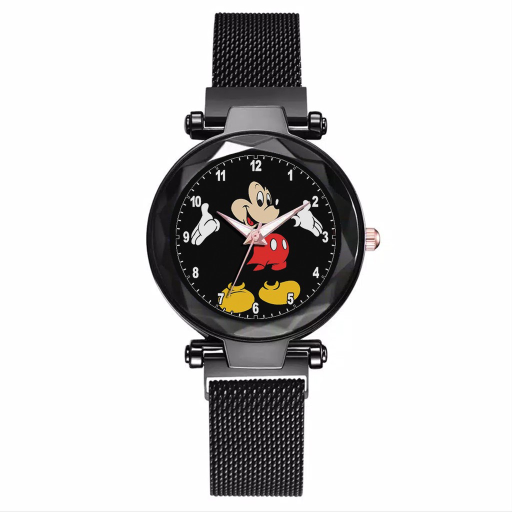 Jam Tangan Wanita Custom - MICKEY MOUSE Free Box &amp; Batre Cadangan