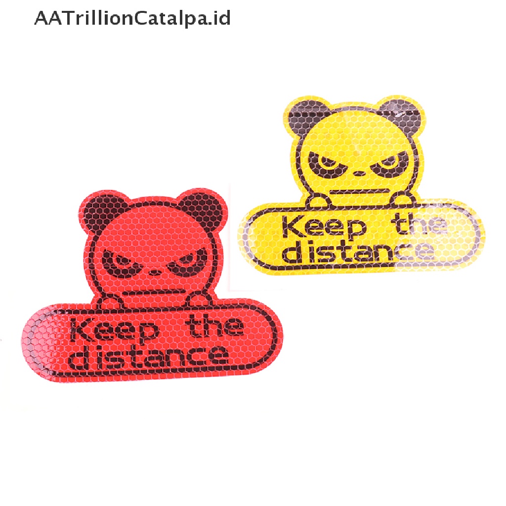 Aa Stiker Reflektif Motif Panda Tulisan Keep Distance Untuk Dekorasi Mobil