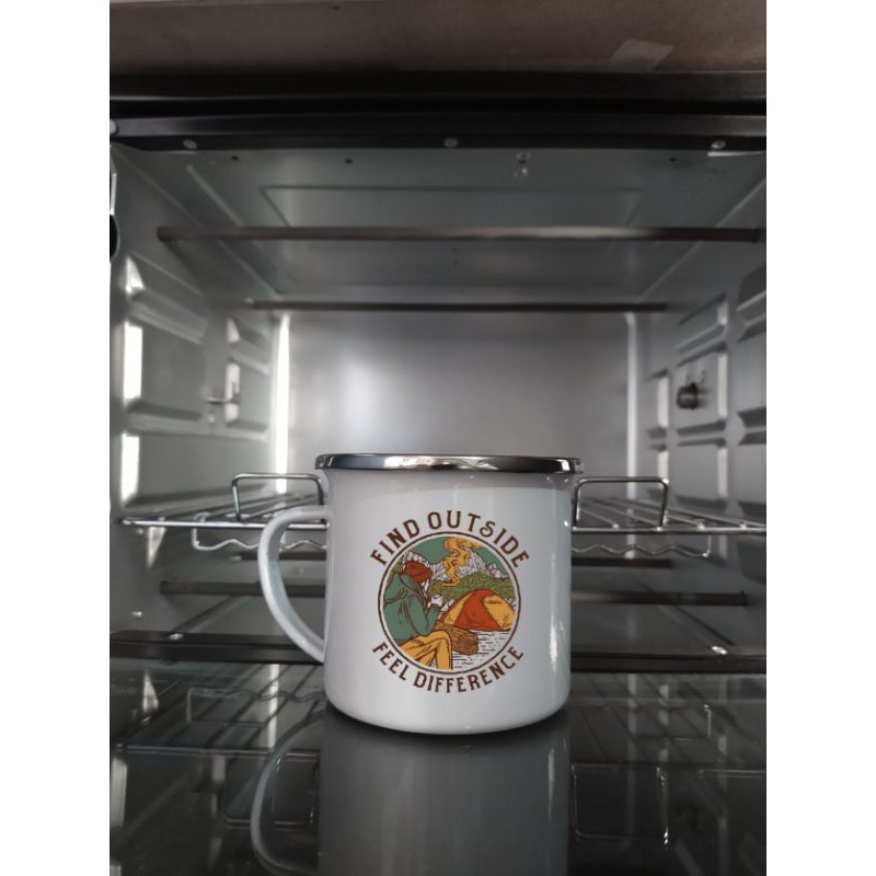 Mug Enamel Bibir Stainless 8cm (gambar Bisa Custom)