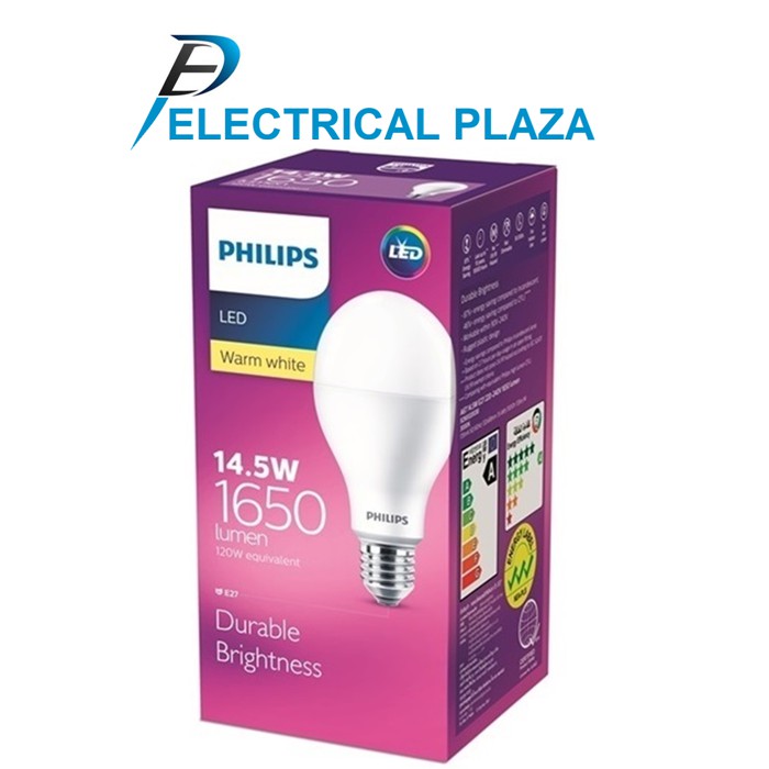 Philips LED Bulb 14.5W Kuning Warm White 3000K Lampu LEDBulb 14.5 W Watt 14,5Watt Original Garansi