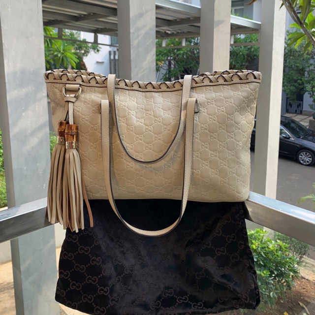 preloved tas gucci guccissima second bekas original leather kulit asli