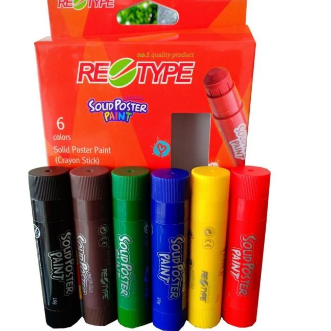 

➢ Retype 6Pcs Solid Poster Paint Aman Anak Bayi Crayon Gambar Body Paint ✯