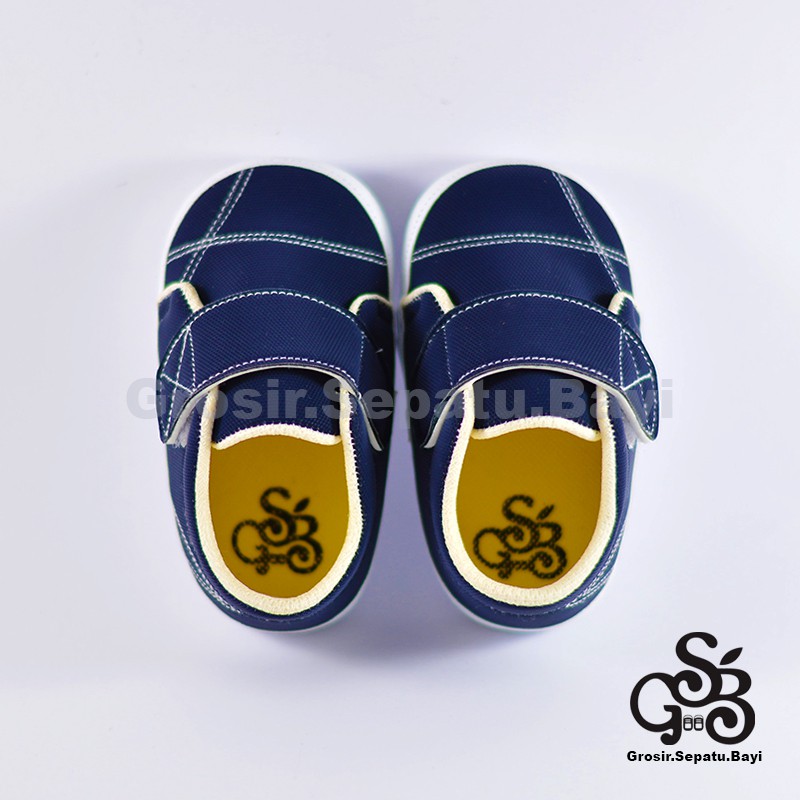 sepatu bayi baby shoes prewalker laki laki umur 2 sampai 14 bulan simple classy warna biru navy