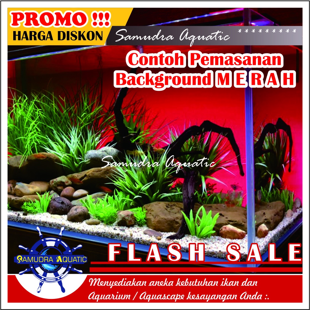 Background Aquarium (LEBAR 60CM), Background Aquascape PROMO! Stiker Skotlet 60cm, Stiker Aquarium 60 cm, GRATIS SELONGSONG