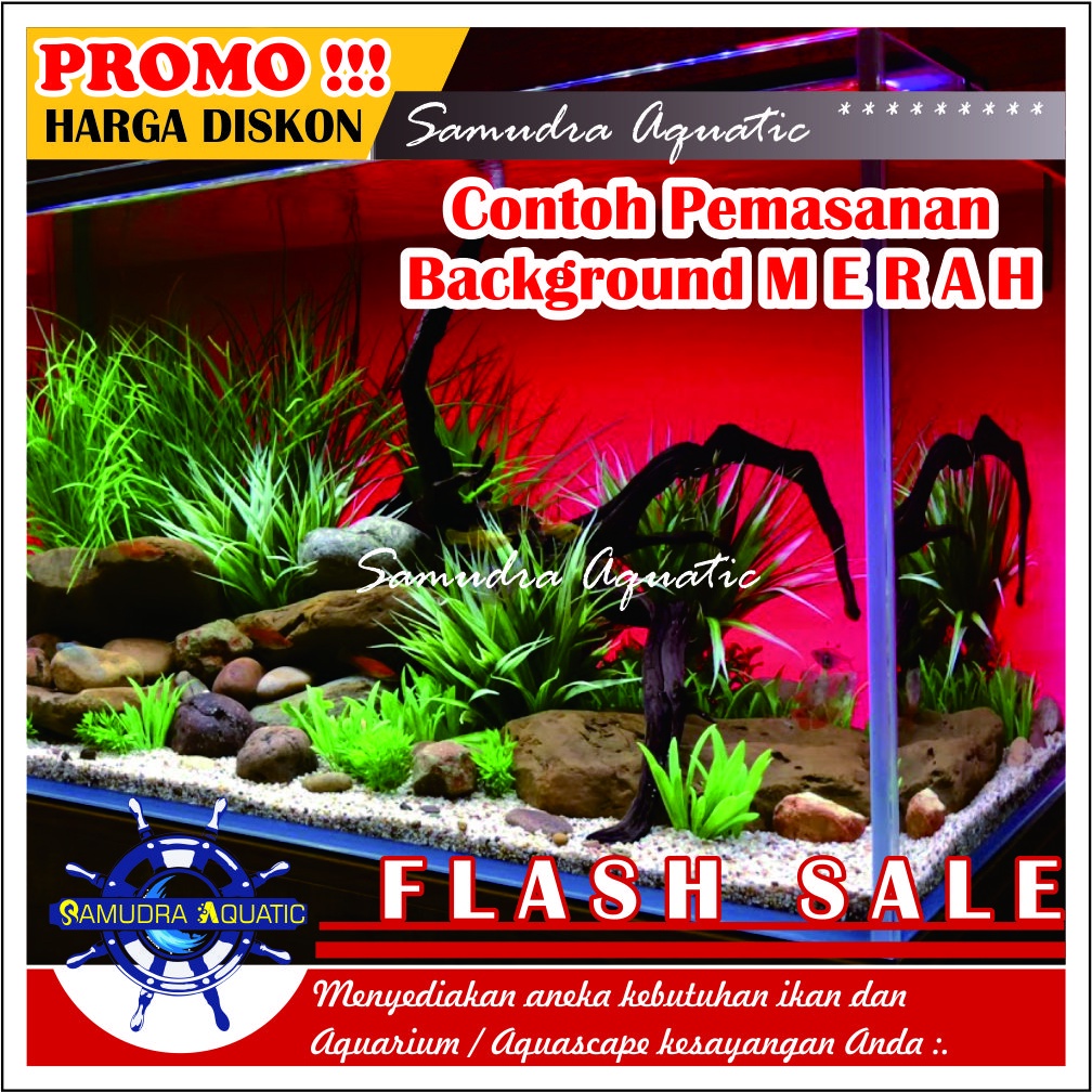 Background Aquarium (LEBAR 60CM), Background Aquascape PROMO! Stiker Skotlet 60cm, Stiker Aquarium 60 cm, GRATIS SELONGSONG