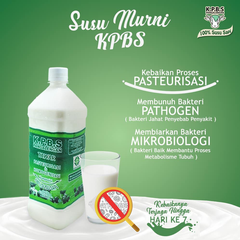 Susu sapi murni kpbs 100% susu sapi 1 Liter 1ltr
