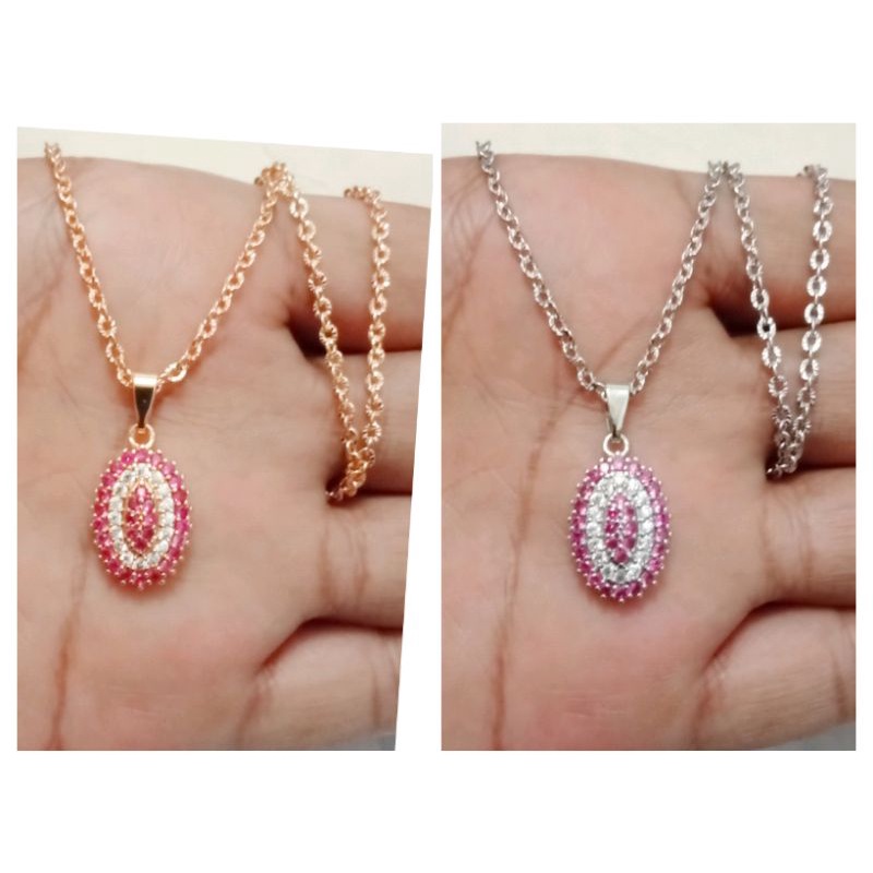 NJJ62. Kalung xuping wanita lapis emas dgn mata zircon ukuran 45 cm nori