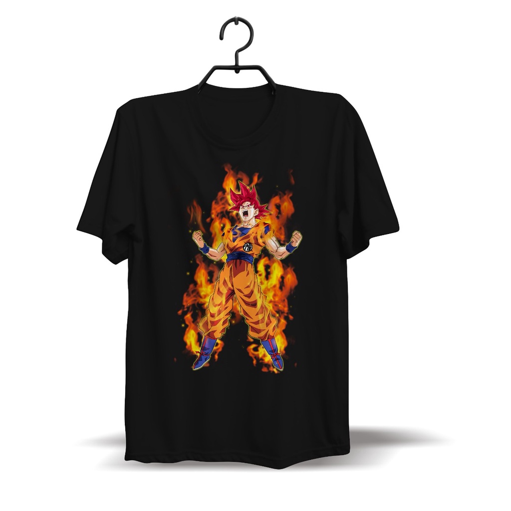 BAJU KAOS PRIA PREMIUM DISTRO DRAGON BALL SUPER SAYYA SABLON DTF DTG