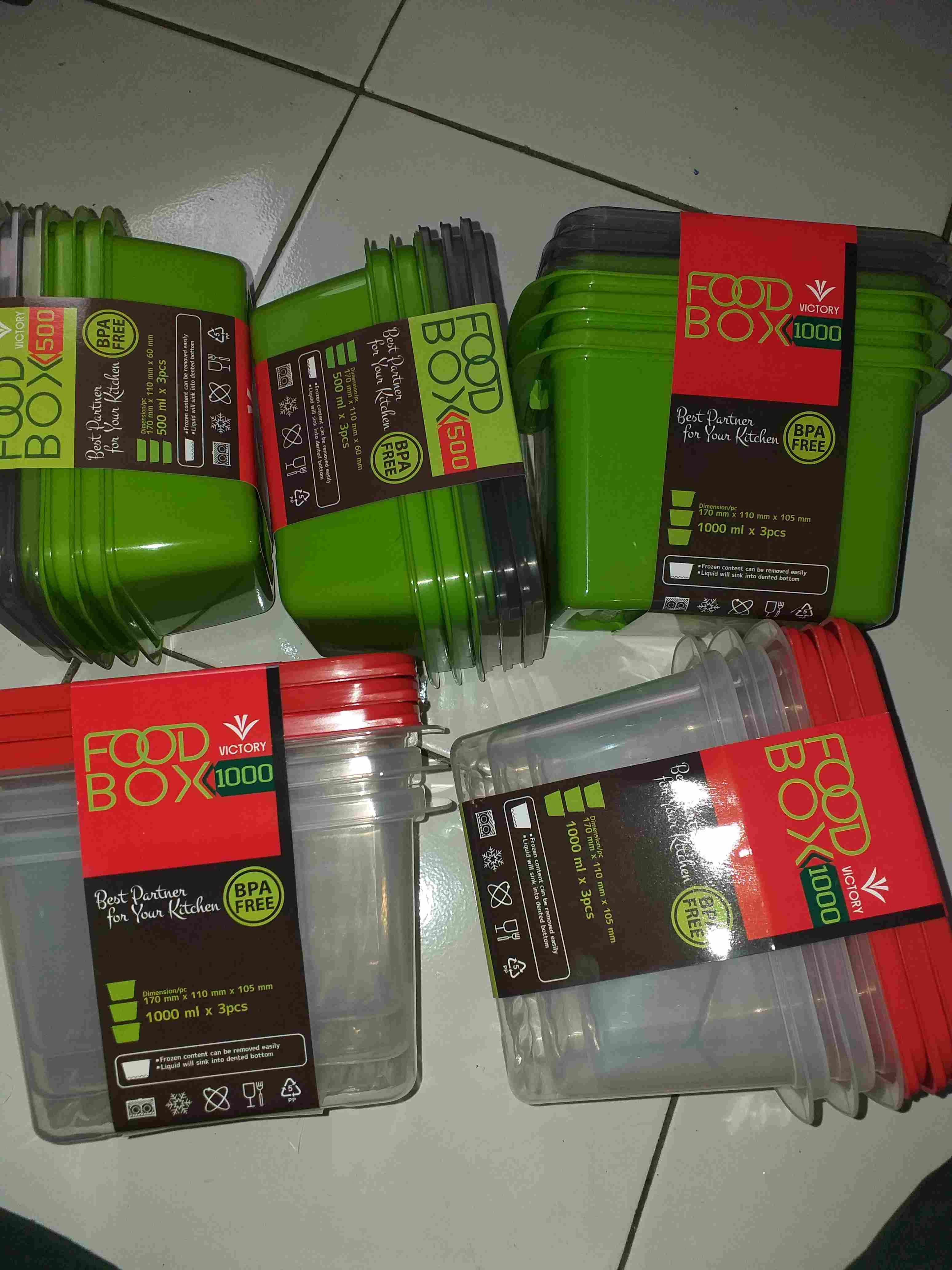 Kotak Makan Victory Food Box 1000ml Clear Beli 2 Set Lebih Hemat