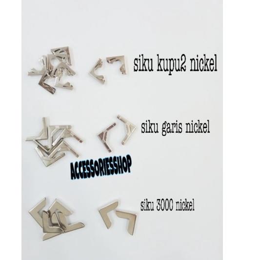 

MURAH_MERIAH Siku kupu² garis polos nikel/siku yasin/sudut buku/siku agenda-1gross 800LXRN