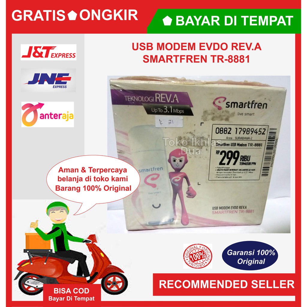 Modem/Modem SmartFren Barang Lama Original/USB MODEN ECDO REV.A SMARTFREN TR-8881