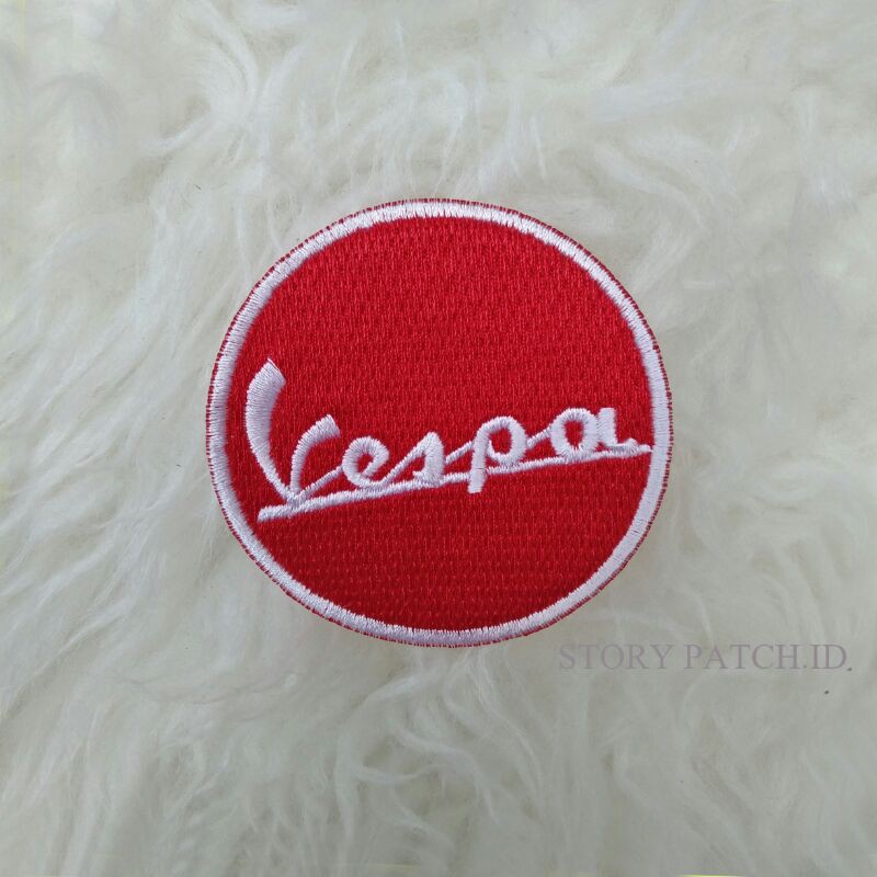 PATCH BORDIR EMBLEM BORDIR VESPA PIAGGIO AKSESORIS FASHION EMBLEM MOTOR VESPA SENJA