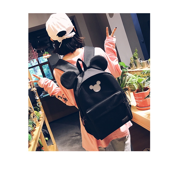littlekiddoss Tas Ransel Anak Sekolah SD SMP SMA Tas Kanvas Miki Import BA2213
