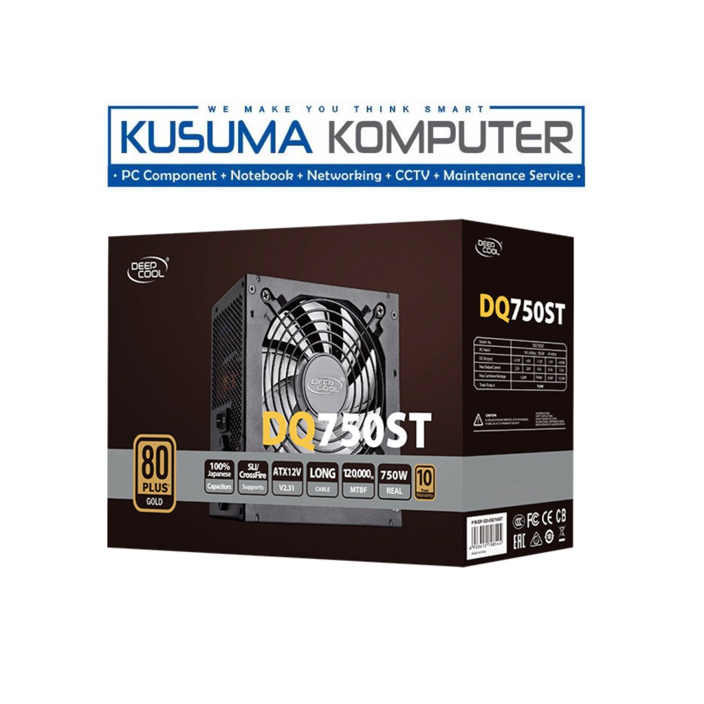 Deepcool PSU DQ750ST 750W 80+ Gold Flat Kabel