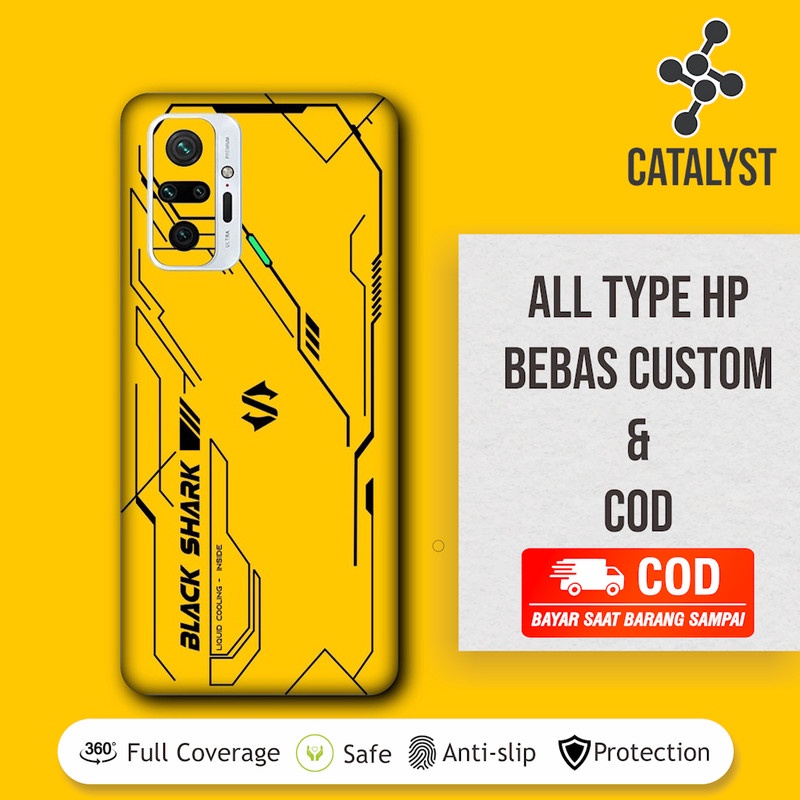 Garskin Skin Case XIAOMI REDMI Note 10 Pro Black Shark Yellow - Promo 2 Pcs - Bisa Custom