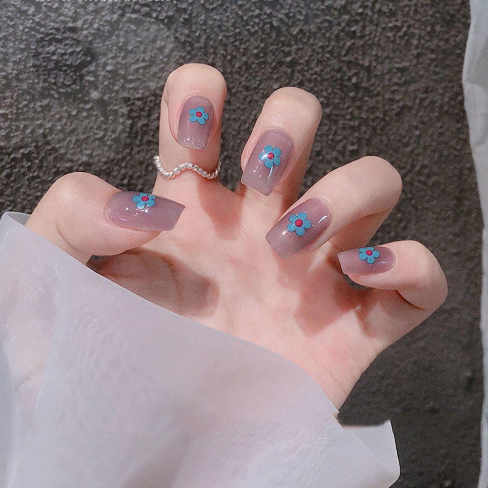 AUGUSTINA Agustina Flowers Stiker Kuku Pesona Relief Jepang 5D Rainbow Flowers Manicure Aksesoris