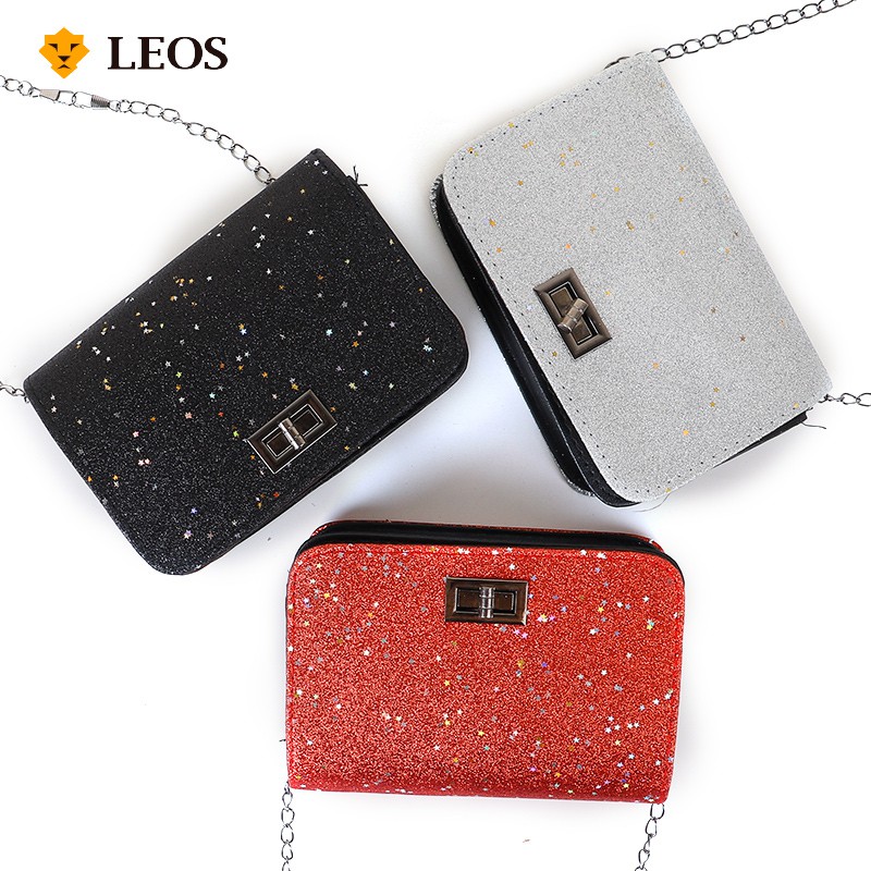 

LEOS Original Tas Selempang Motif Gliter Bintang - (Bisa COD)