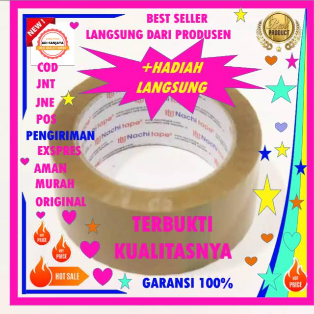 

Lakban 48 mm Nachi Tape Coklat Plakban Bening 48mm 100 Yard Murah