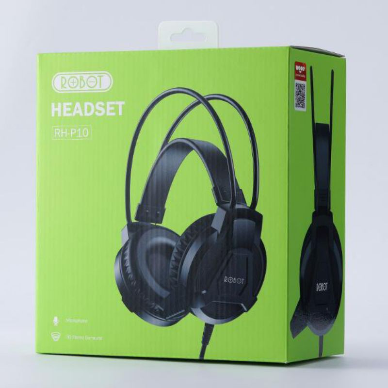 Headphone ROBOT RH-P10 2x3.5mm Jack Audio Double Padded Headband ORIGINAL - Garansi Resmi 1 Tahun