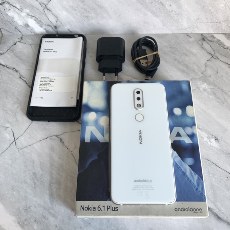 Nokia 6.1 Plus ram 4GB 64GB White Bekas - Fullset resmi - second