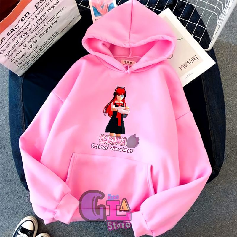 sweater hoodie anak perempuan sakura school simulator | hoodie sakura school simulator | bahan katun