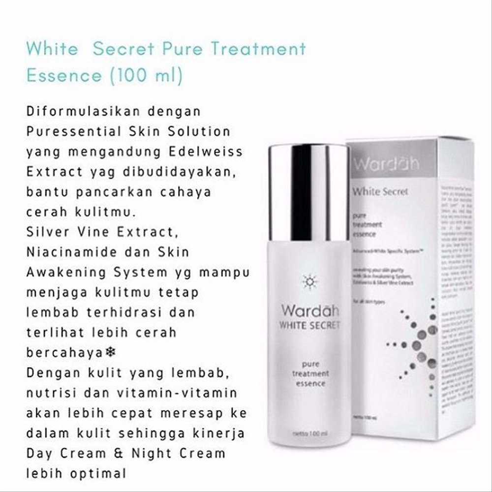 PROMO!!! White Secret Pure Treatment Essence Ukuran 100ml Wardah Mencerahkan Wajah