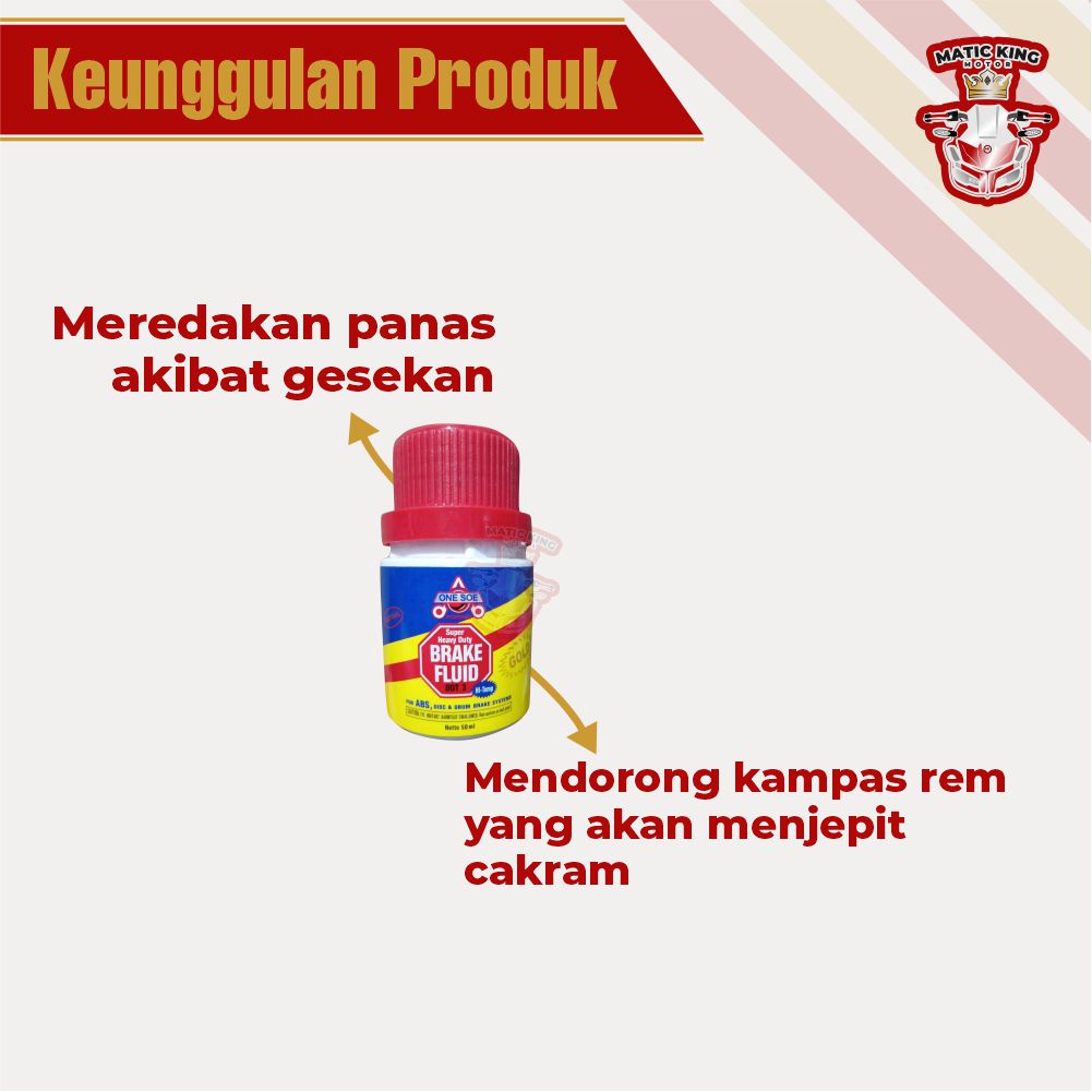 minyak rem dot 3 brake fluid One Soe 50ml warna merah