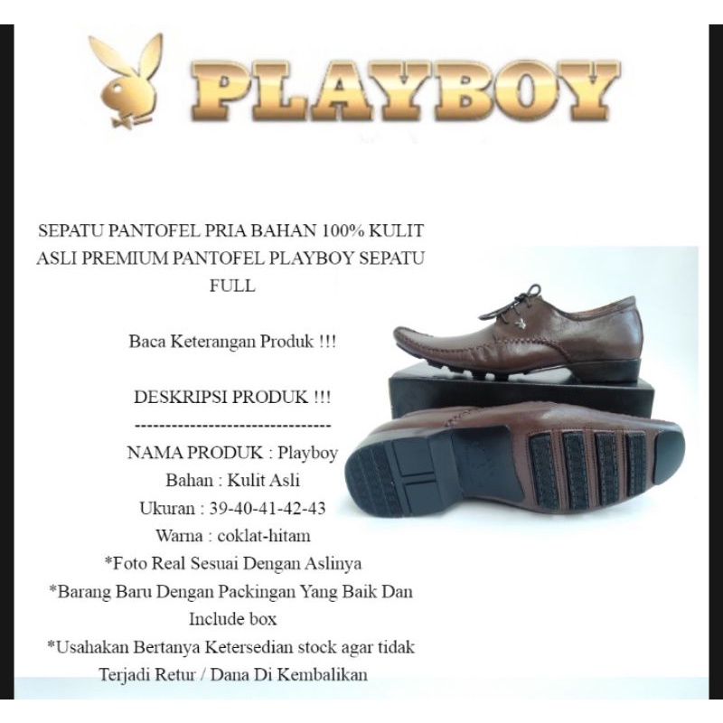 Sepatu Pantofel Pria Playboy Kulit Sapi Asli Sepatu Formal Pria Kulit Sapi 100% Asli