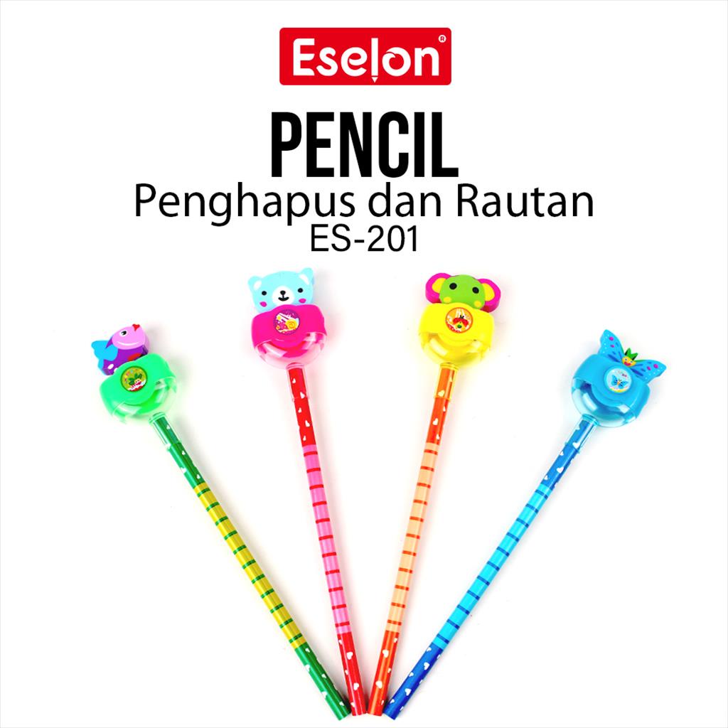 

1pc Pensil+Penghapus +rautan 201 / Pensil set ES201