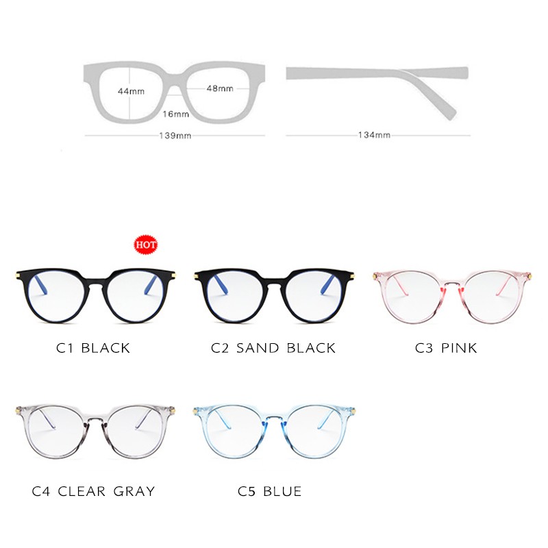 (YUZHU) Bayar di Tempat Korean Design Retro Kacamata Wanita/Pria Lensa Replaceable Optik Eyeglasses Women