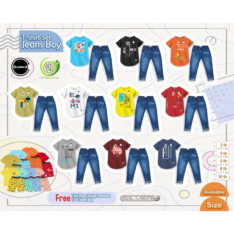 Setelan Anak Set Distro Jeans free Set Boxer Bloom.id