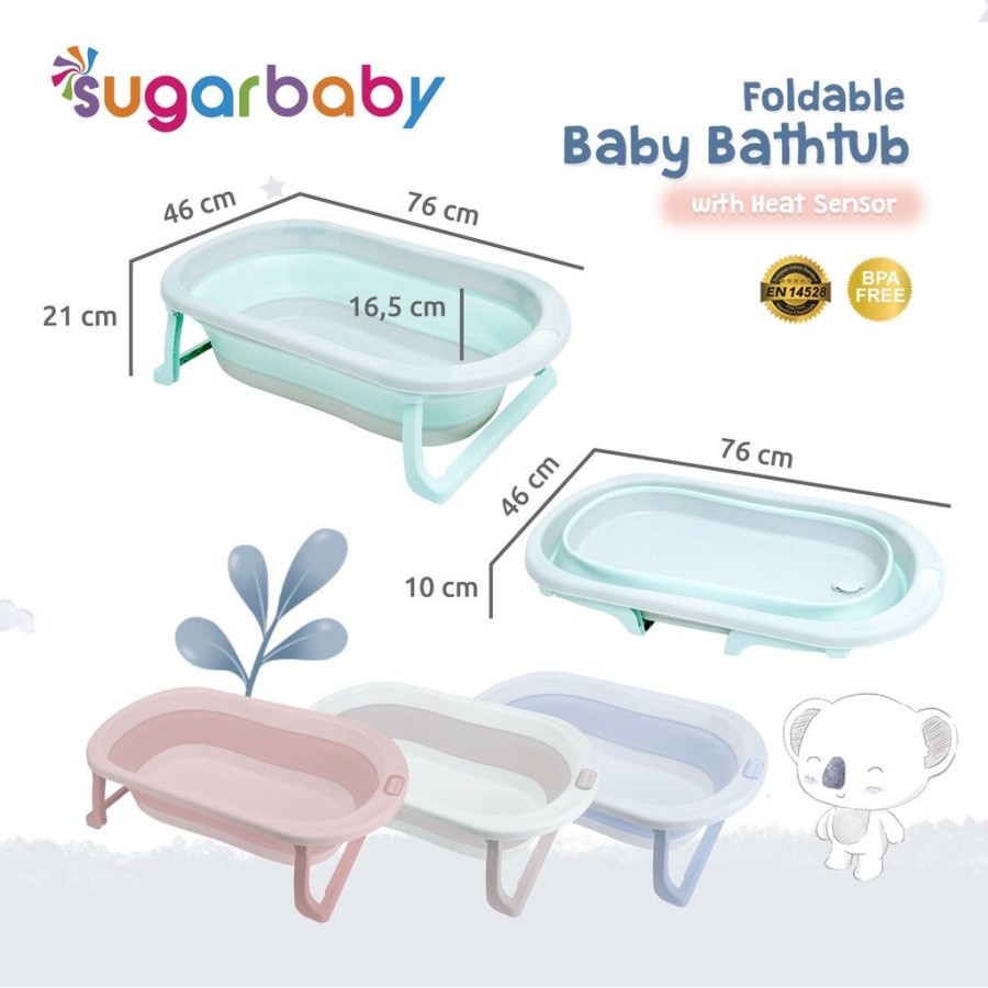 SUGAR BABY FOLDABLE BATHTUB W/ HEAT SENSOR F-76CM / BATHTUB