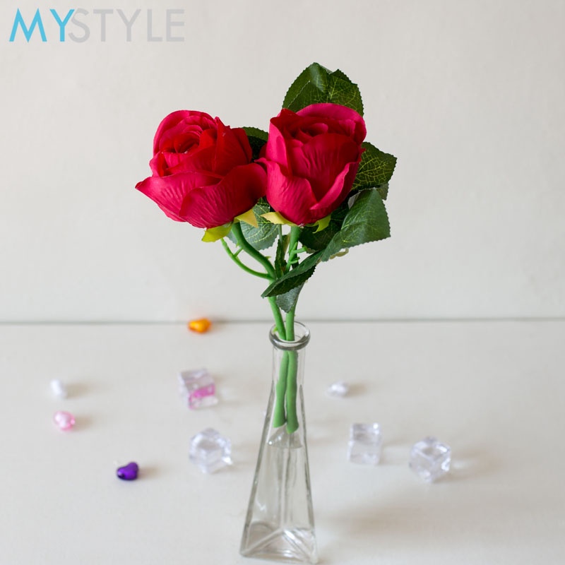 MYSTYLE BUNGA PLASTIK ROSE 287 BUNGA MAWAR SATUAN HIAS PLASTIC ARTIFICIAL BUNGA ARTIFISIAL MURAH-5