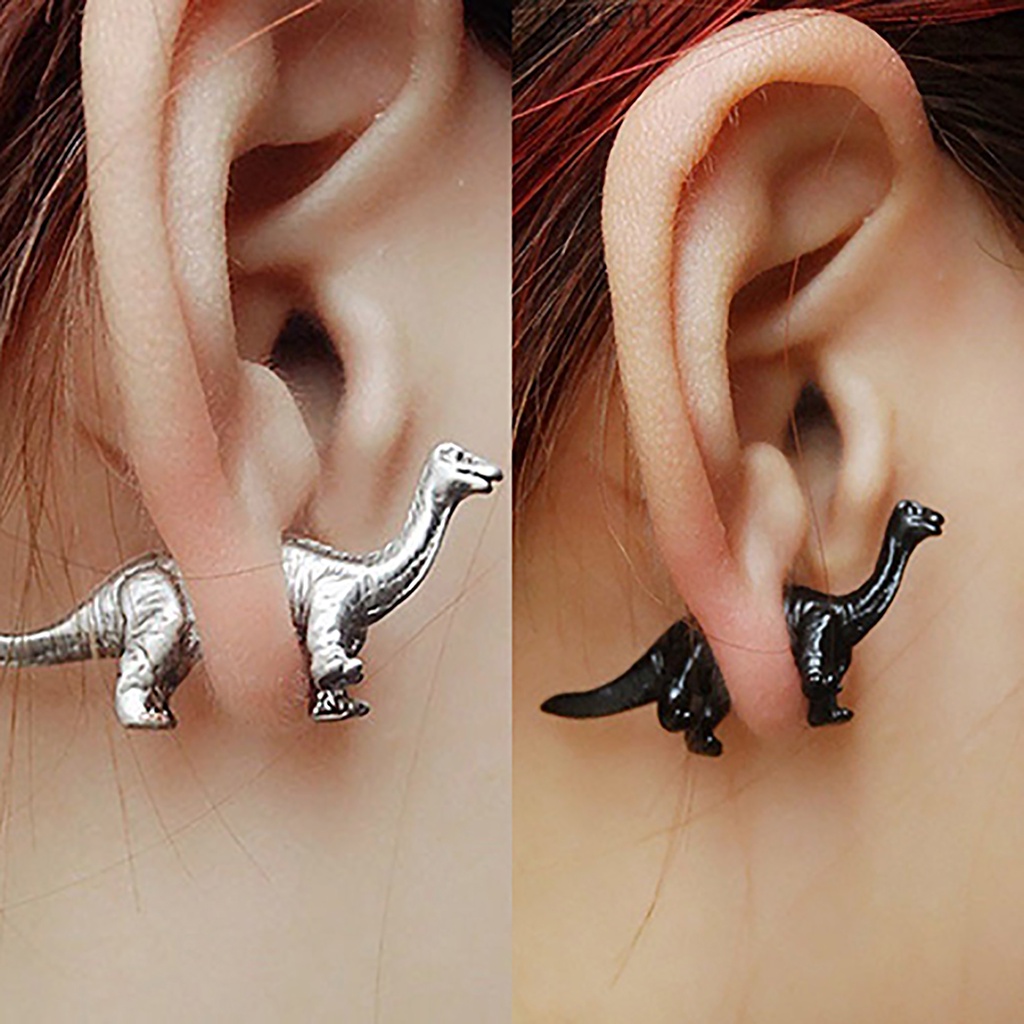 Hu Hu Hu Hu Hu Alat Bantu Pasang Kacamata♡ Anting Desain Dinosaurus Bahan Alloy Untuk Pria Dan Wanita