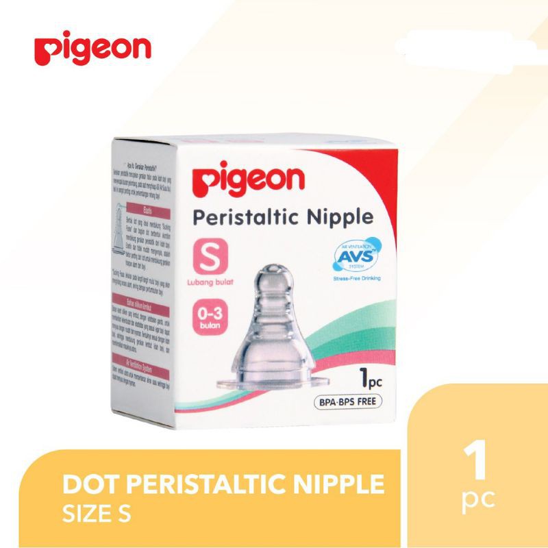 Nipple Pigeon Peristaltic Slim Neck S M L Y Isi 1 Dot Pengganti Botol Pigeon Slimneck | Dot Botol PI