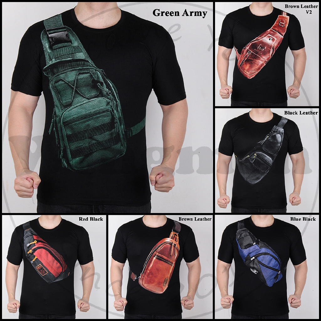  Kaos  Slingbag 3D  Lengan Pendek Shopee Indonesia