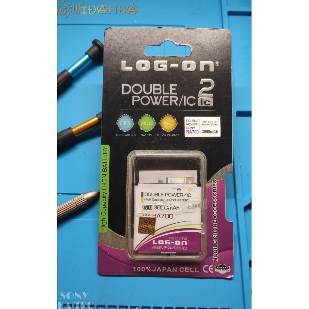Batre BA700 Sony Xperia E Tipo Miro Baterai LOG-ON Double Power 3000mA