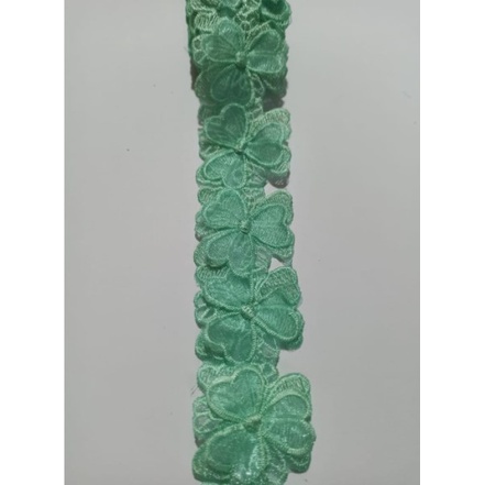 PondokGedeStore Bordir Renda Tasik Roll Trigidia Hijau Mint Lace Green Embroidery Kebaya Gamis Tunik