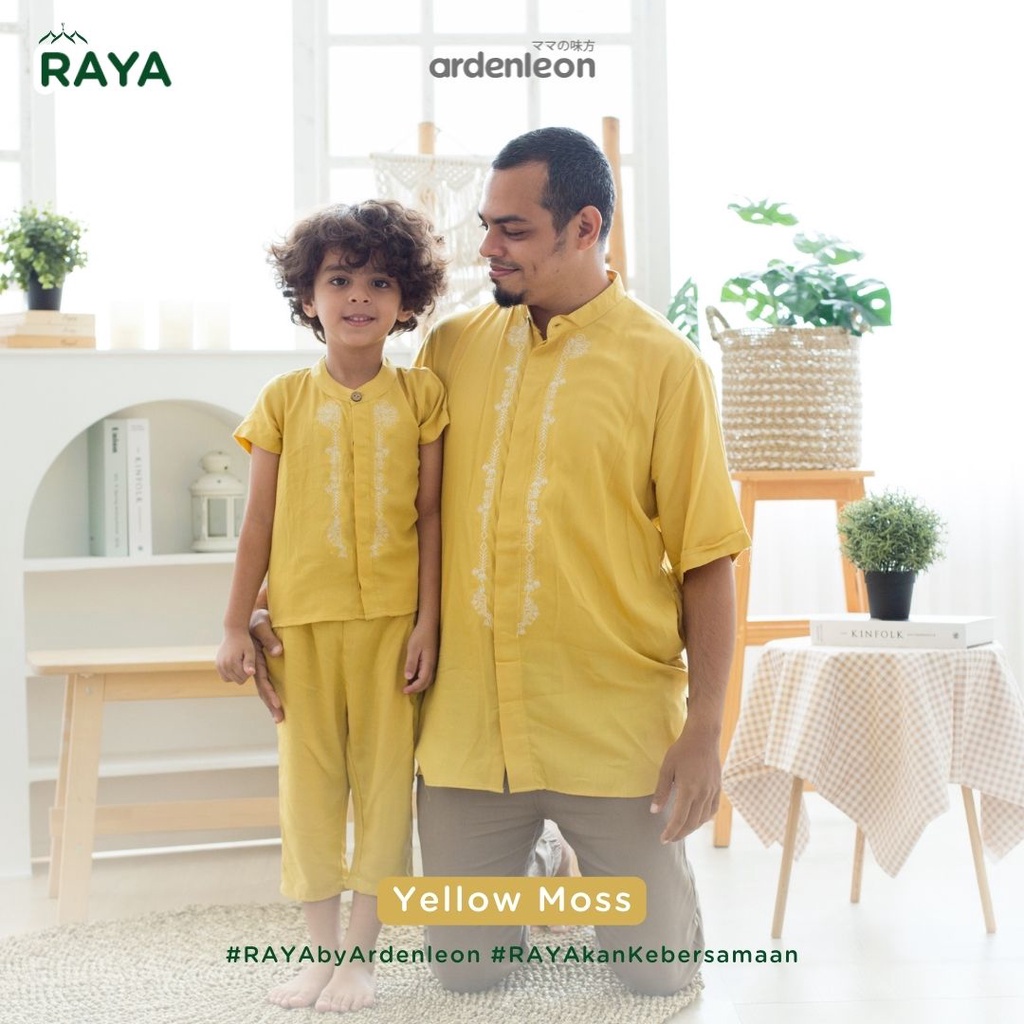 Ardenleon Raya Collection Men Button Koko Shirt Atasan Baju Muslim Lengan Pendek Pria Dewasa