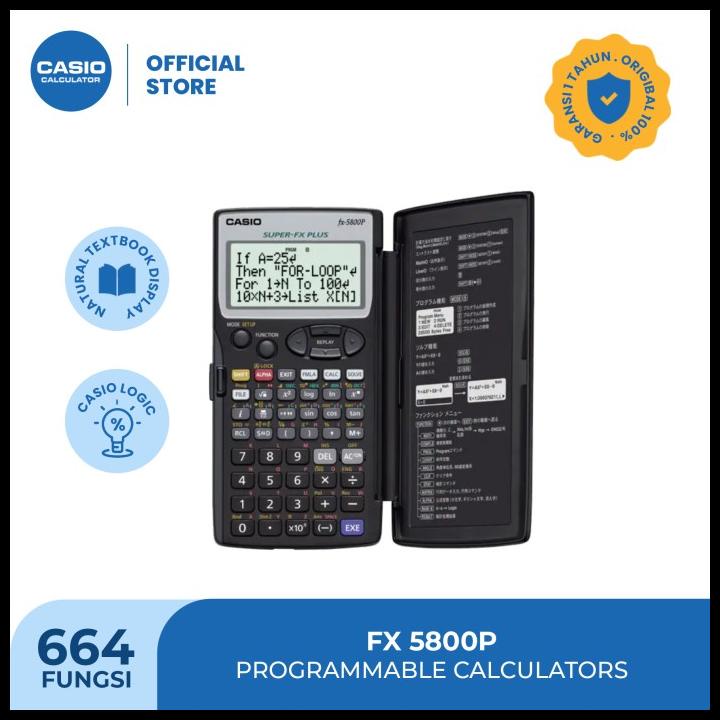 

Casio Fx-5800P - Kalkulator Sekolah/Kuliah - Programming - 664 Fungsi