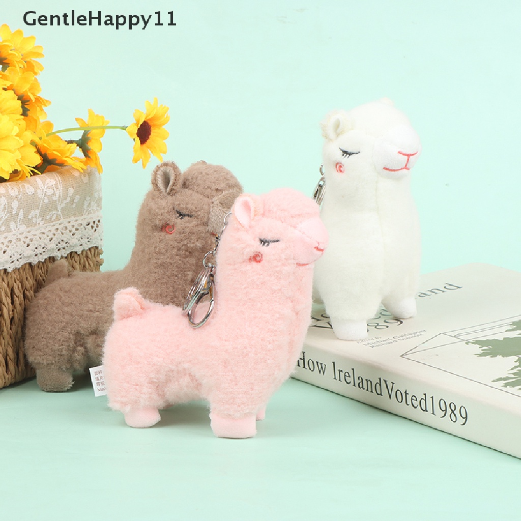 Gentlehappy Lucu Mini Alpaka Lembut Mewah Boneka Mainan Gantungan Kunci Kartun Tas Liontin Hadiah